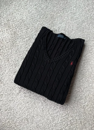 Pull Ralph Lauren Torsadé Col V Noir, marque: Ralph Lauren, état: Très bon état, taille: M / 38 / 10, 59,00 €, 62,65 € Protection acheteurs (Pro) incluse