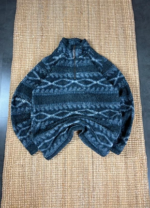 Veste Polaire ¼ Zip, Half Zip Noire Motifs Aztèques, Funky Fleece Vintage Taille M, brand: Vintage Dressing, condition: Very good, size: M / 38 / 10, €20.00, €21.70 includes Buyer Protection Pro