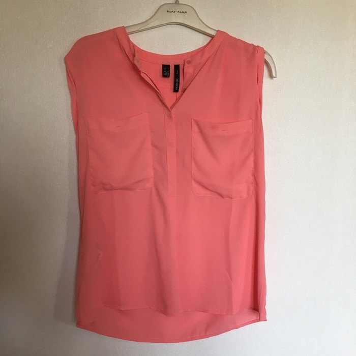 Chemise rose à manche courte Mango 1