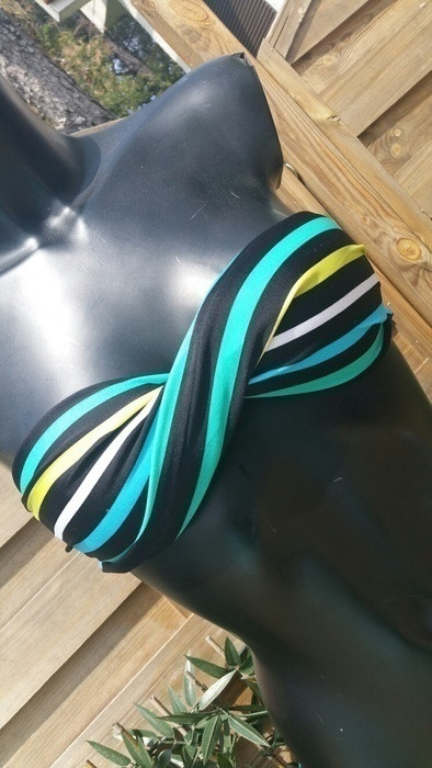 Bikini bandeau brésilien authentique multicolore 3