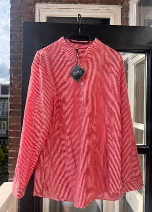 Rood-wit gestreepte blouse van Zaful | maat m, merk: Zaful, staat: Nieuw met prijskaartje, maat: M, € 4,99, € 5,94 inclusief Kopersbescherming