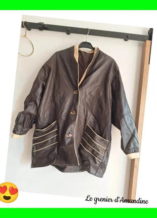 Manteau vintage cuir marron T42, état: Très bon état, taille: XL / 42 / 14, 26,30 €, 28,32 € Protection acheteurs (Pro) incluse