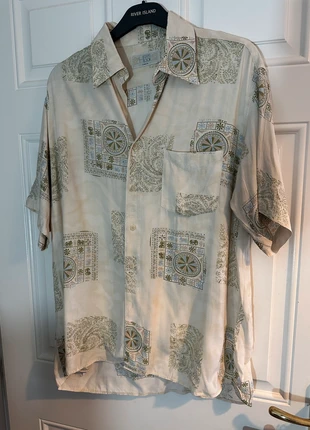 🌿 1990s Vintage Elephant Patchwork Print Shirt – Herris Look 🌿, brand: Herris Look camicie, condition: Good, size: L, £10.00, £11.20 includes Buyer Protection