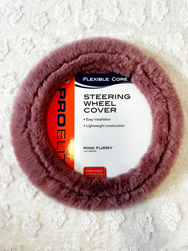 pink fuzzy steering wheel cover 1