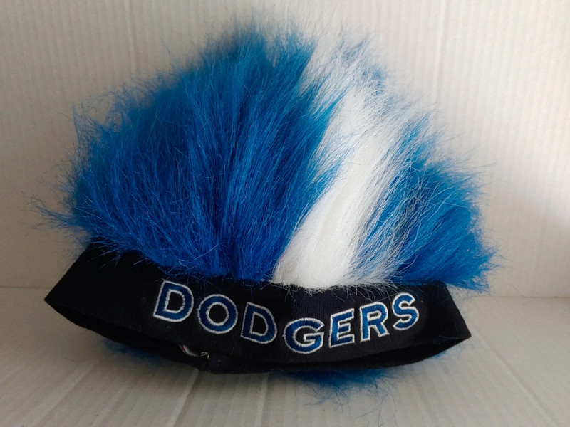 Los Angeles Dodgers MLB Fuzzy Hair Beanie Cap Hat Blue and White