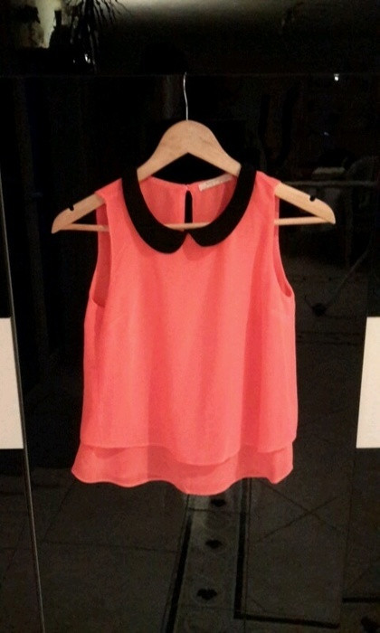Chemise sans manches rose fluo bershka taille S 1