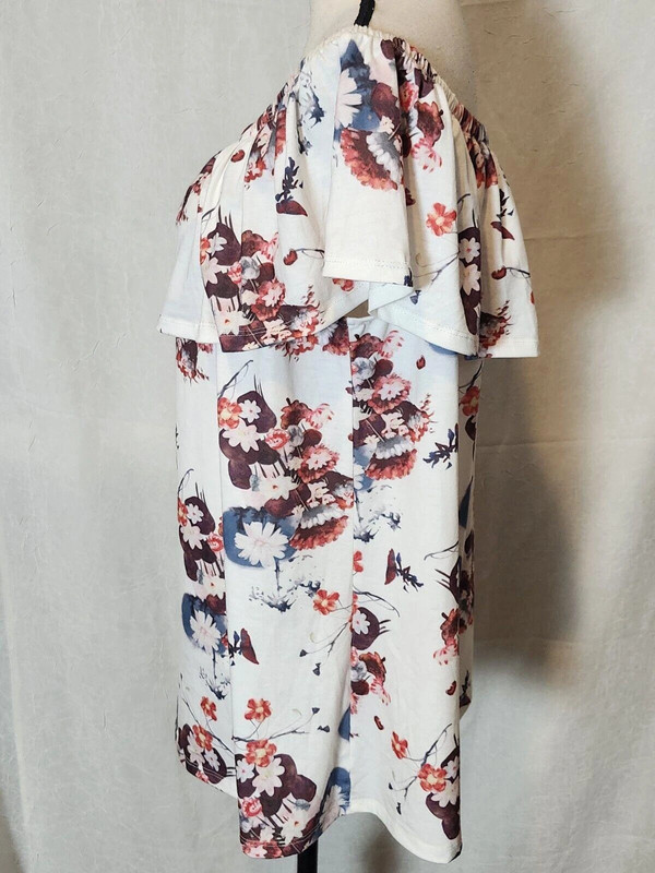 Women'S Floral Blouse Size Xxl White 2