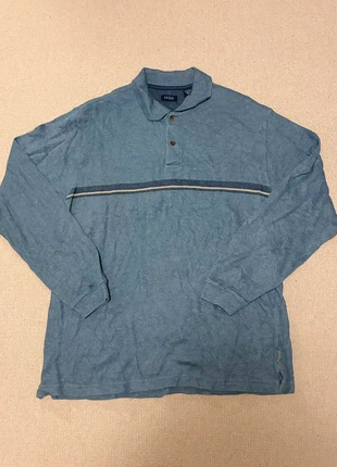 Vintage IZOD 90s / y2k Long-Sleeve Polo Shirt – Blue – Size L, brand: Vintage, condition: Very good, size: L, £5.00, £5.95 includes Buyer Protection