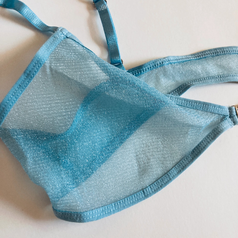 Baby Blue Shimmery Sheer Bra 2