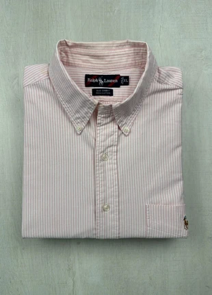 Chemise Ralph Lauren rayée rose et blanche logo brodé XL homme 100% coton, marque: Ralph Lauren, état: Bon état, taille: XL, 30,00 €, 32,20 € Protection acheteurs (Pro) incluse