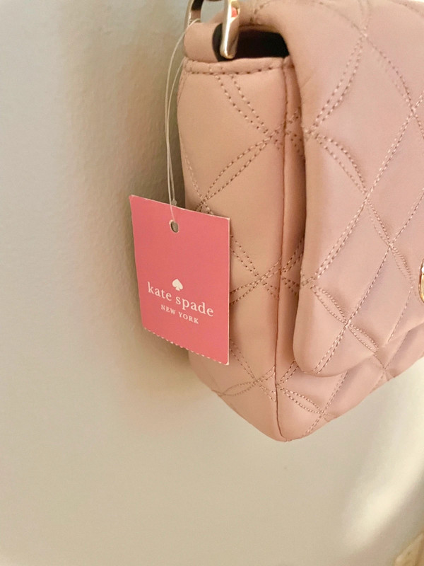 New Kate Spade Natalia pink quilted leather square Crossbody bag 2