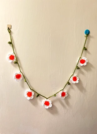 Handmade Daisy flower crochet bunting/ garland/ orange &white, brand: Handmade, condition: New without tags, £5.00, £5.95 includes Buyer Protection