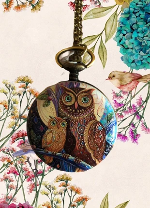 🦉Owl pocket Watch 🌿 chaîne et pendentif montre gousset hiboux neuve💜, marke: Boheme, zustand: Sehr gut, 18,00 €, 19,60 € beinhaltet Vinted-Käuferschutz Pro