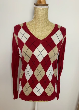Pull Col en V Tommy Hilfiger Rouge à carreaux - Taille M - Pima cotton, brand: Tommy Hilfiger, condition: Very good, size: M / 38 / 10, €12.00, €13.30 includes Buyer Protection Pro