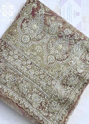 Saree de mariage / fête - Broderie dorée & pierres zircon, marke: Bollywood, zustand: Neu, mit Etikett, größe: Einheitsgröße, 90,00 €, 95,20 € inklusive Vinted-Käuferschutz