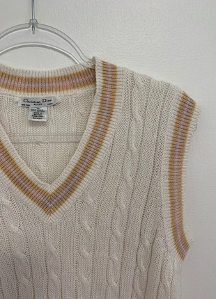 Pull sans manches Christian Dior vintage rétro 90s M lin luxe, brand: Christian Dior, condition: Very good, size: M / 38 / 10, €49.90, €53.10 includes Buyer Protection Pro