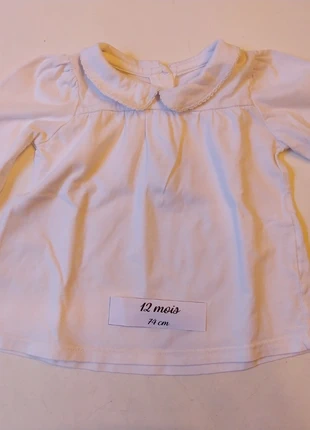 T-shirt manches longues col claudine Bout'chou 12 mois, brand: Bout'chou, condition: Very good, size: 9-12 months / 74 cm, €2.00, €2.80 includes Buyer Protection