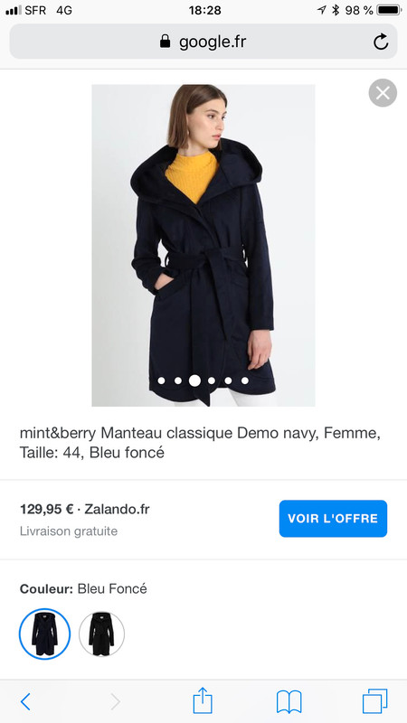 Manteau mint & Berry bleu marine 2