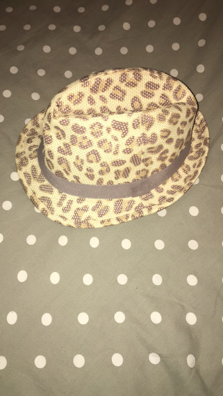 Chapeau en paille motif léopard  1
