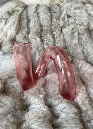 Bougeoir rose en verre tube, marque: Maison, état: Neuf sans étiquette, 17,00 €, 18,55 € Protection acheteurs incluse