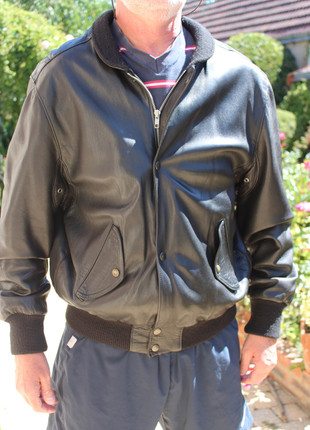 Blouson cuir noir Pap kik