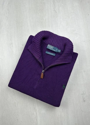 Pull col camionneur zippé Ralph Lauren violet profond coton logo vert brodé XL homme, marque: Ralph Lauren, état: Très bon état, taille: XL, 62,00 €, 65,80 € Protection acheteurs (Pro) incluse