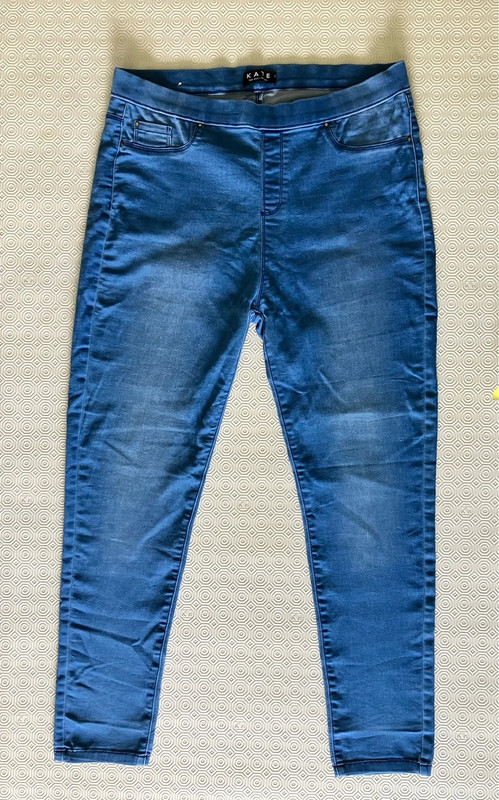 Peacocks Kate mid rise pale blue cotton rich skinny jeggings size 18 UK