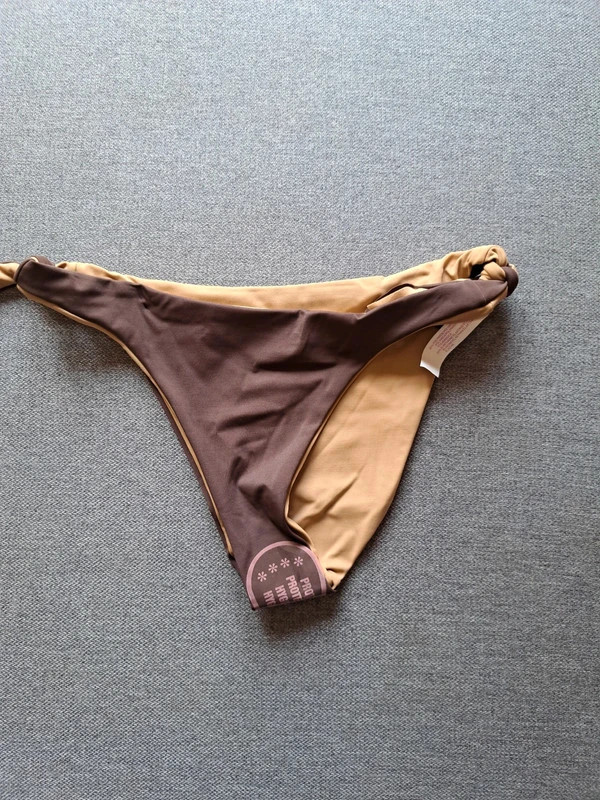 Maillot de bain / bikini réversible marron / beige en M 2