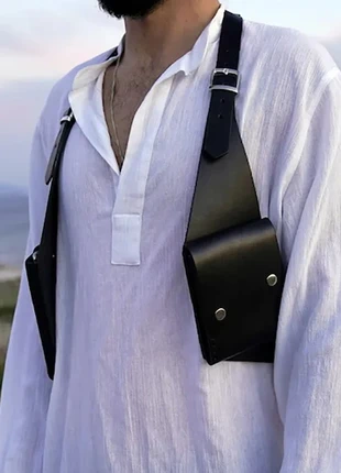 Sac Neuf Pochette Bandoulière Holster Etui pour Téléphone Cuir PU Noir Style Moto Ajustable Antivol, état: Neuf avec étiquette, 39,90 €, 42,60 € Protection acheteurs incluse