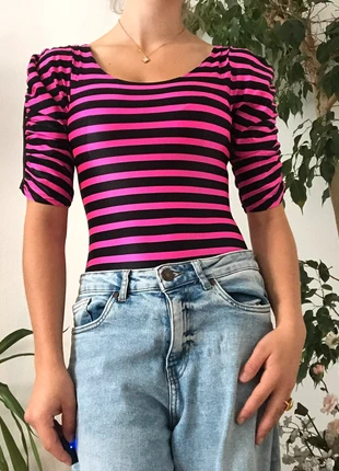 Funky neon pink Top Body Langarm Gr ~ S / M, marke: Vintage, zustand: Gut, größe: S / 36 / 8, 16,00 €, 17,50 € inklusive Vinted-Käuferschutz