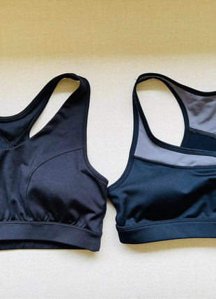 5 Tek Gear Sports Bras, Grey and Black