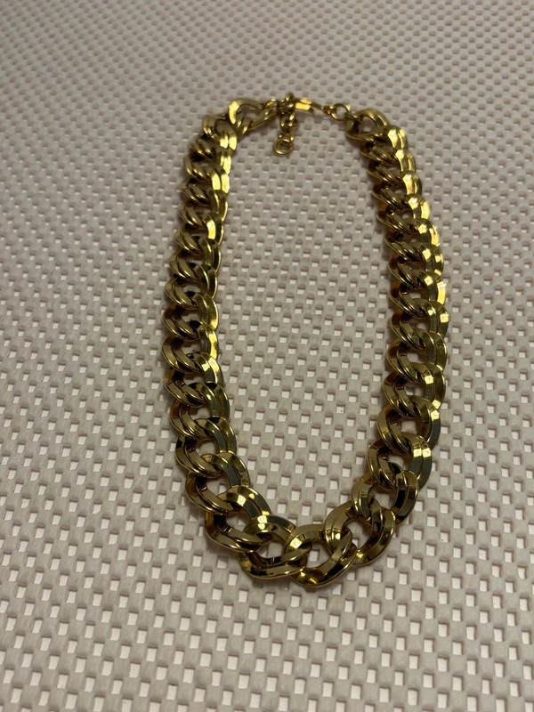 Vintage Monet Double Link Chunky Gold Tone Link Necklace 19” + 1” 5