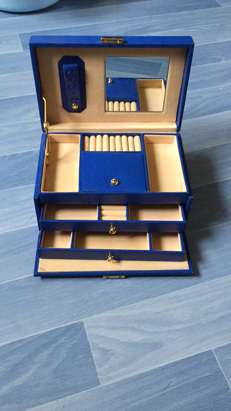 Boîte à bijoux bleue 1