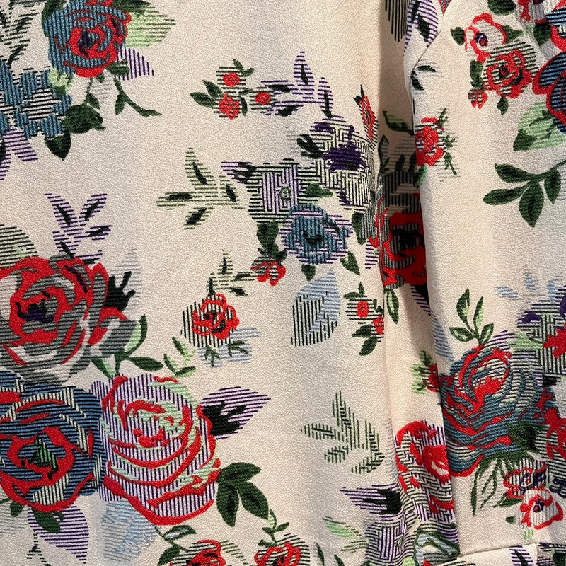 Forever 21 Plus Sizes 3X Cream Ivory Red Blue Green Floral Roses Dress 3