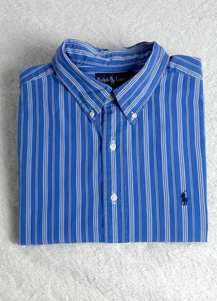 Chemise rayée Ralph Lauren bleue à rayures blanches /classic fit manche longue- XXL homme, brand: Ralph Lauren, condition: Very good, size: XXL, €30.00, €32.20 includes Buyer Protection