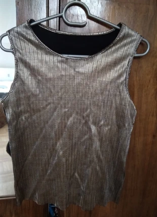 Orig. Vintage 90er gold Struktur-Stoff stretch tank-top Lack h&m Trend x-mas, marke: Vintage, zustand: Sehr gut, größe: S / 36 / 8, 12,80 €, 14,14 € inklusive Vinted-Käuferschutz