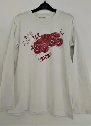 Camisola de rapaz branca, com estampa, estado: Muito bom, tamanho: 12 anos / 152 cm, €7.40, €8.47 inclui Proteção do Comprador