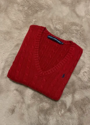 Torsadé Ralph Lauren / rouge / col V / logo brodé marine / taille XS, marke: Ralph Lauren, zustand: Sehr gut, größe: XS / 34 / 6, 39,90 €, 42,60 € inklusive Vinted-Käuferschutz