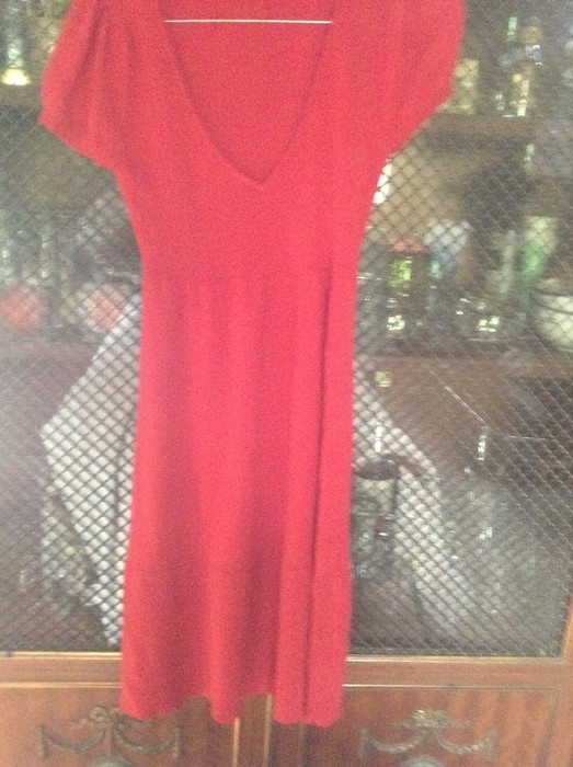 Robe rouge leger lainage taille M 2
