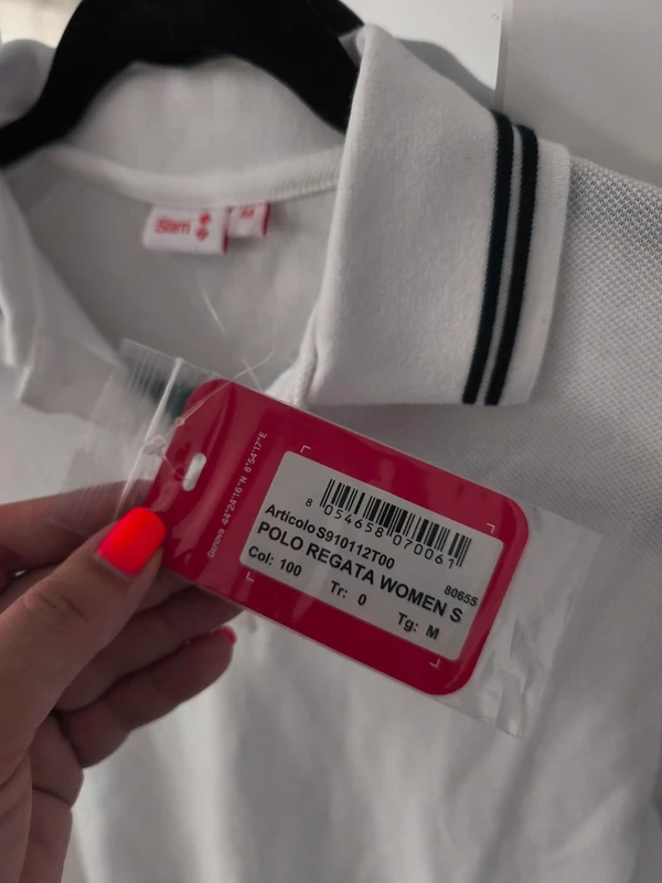 Polo blanc liseré marine neuf avec étiquette - photo numéro 5