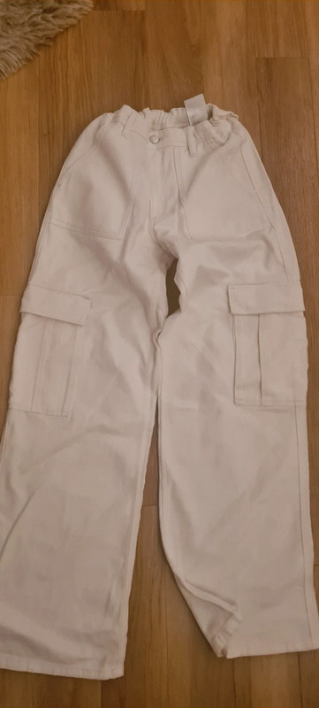 H&M Schlaghose 164 weiß Jeans 1