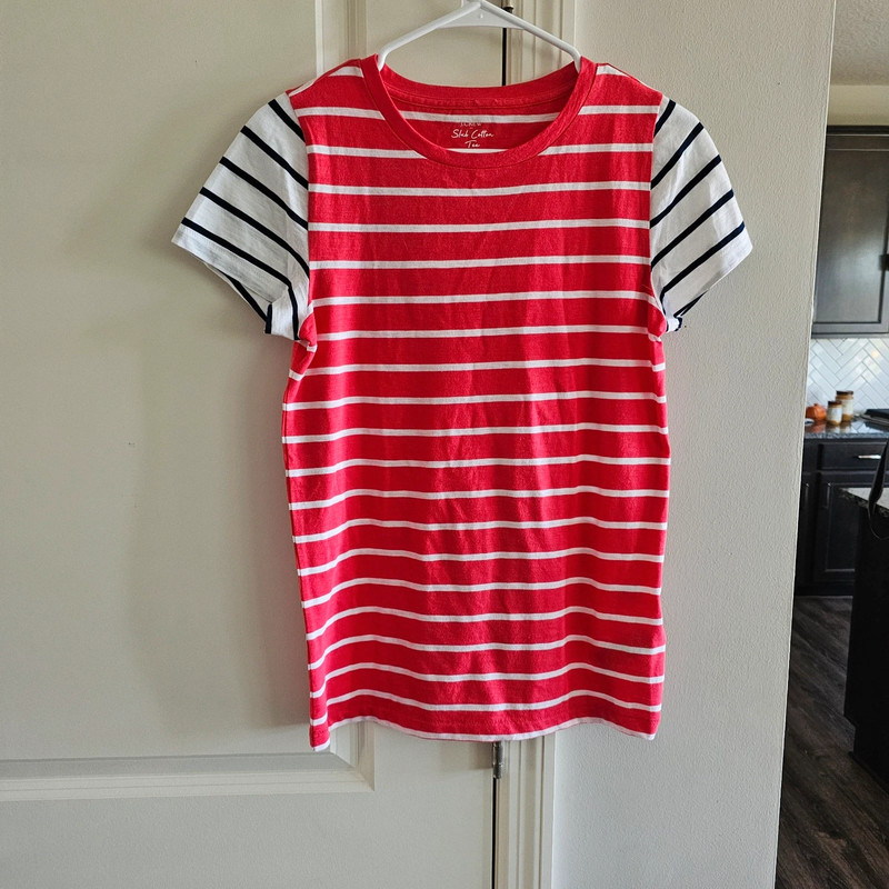 J. Crew Striped Vintage Slub Cotton Crewneck Tee. 1