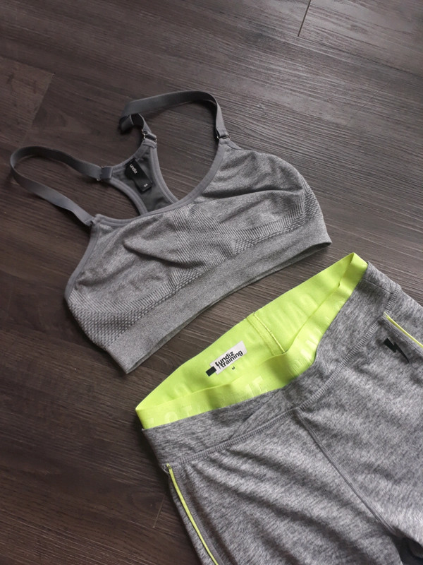 Ensemble brassi re de sport legging gris et vert Undiz Vinted