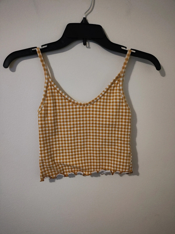 Pacsun yellow plaid crop top 1