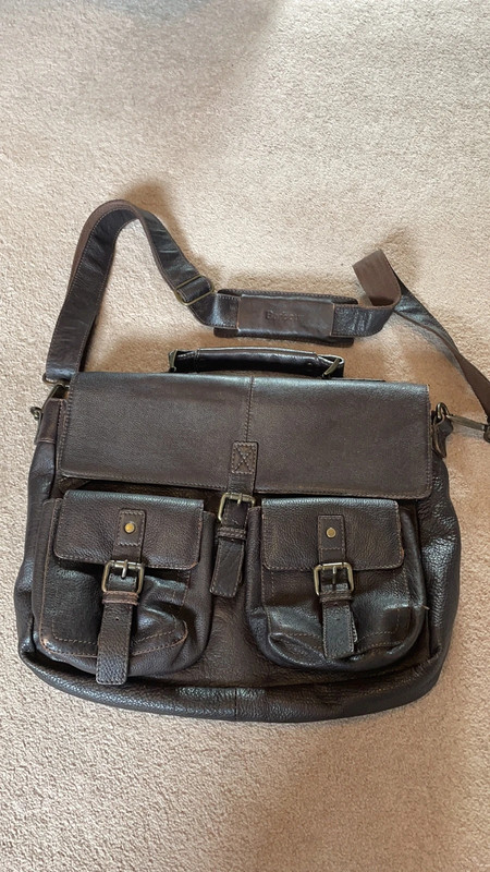 Barbour Leather Unisex Messenger Bag