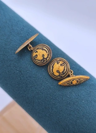 Paire de boutons de manchette en or de Tolède bijou raffiné et vintage ADSD2, brand: Vintage Chic, condition: Good, €13.00, €14.35 includes Buyer Protection Pro