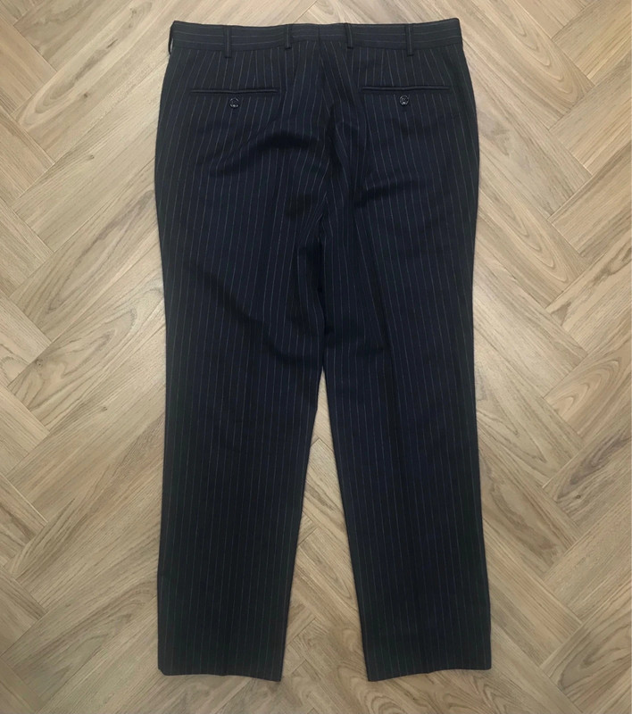 Mens Aquascutum Navy Blue Striped Trousers 36 Short Leg Vinted