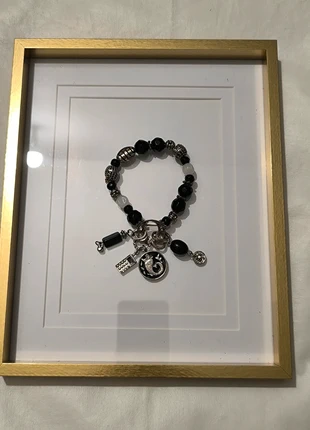 Bracelet artisanal noir et argent avec charms Vintage Dressing, marca: Vintage Dressing, estado: Muito bom, €7.50, €8.58 inclui Proteção do Comprador