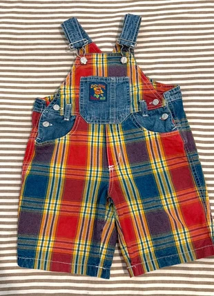 Peto vaquero y cuadros combinado vintage 90s, marca: Vintage Dressing, estado: Muy bueno, tamaño: 4 años / 104 cm, 8,00 €, 9,10 € Protección al comprador incluida