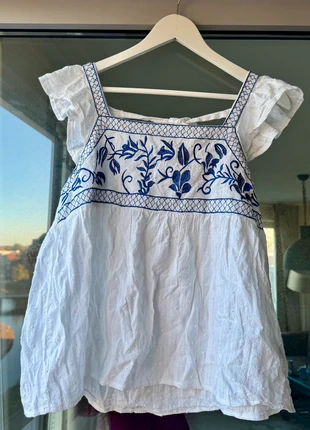 White Boho Embroidered Cotton Top (New Without Tags), marque: unknown, état: Très bon état, taille: L / 40 / 12, 4,50 €, 5,43 € Protection acheteurs incluse